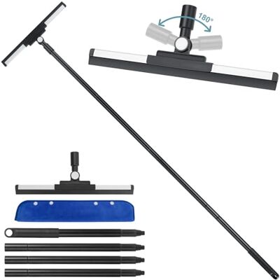 AiQInu Shower Racquet, Floor and Glass Racket Long Handle and Soft Silicone Head for Effective Cleaning of Wet Surfaces, Width 36cm AiQInu Shower Racquet, Floor and Glass Racket Long Handle and Soft Silicone Head for Effective Cleaning of Wet Surfaces, Width 36cm