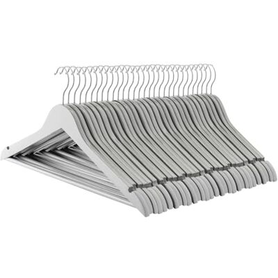 Harbour Housewares Strong Grey Wooden Coat Hangers with 360 Degree Rotatory Hook Pack of 30 Wood Clothes Hangers with Round Trouser Bar and Non Slip Shoulder Notches Wardrobe Storage Harbour Housewares Strong Grey Wooden Coat Hangers with 360 Degree Rotatory Hook Pack of 30 Wood Clothes Hangers with Round Trouser Bar and Non Slip Shoulder Notches Wardrobe Storage