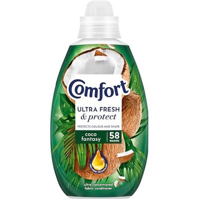 Comfort Ultra Fresh Fabric Conditioner Coco Fantasy, 58 Washes (870 ml) – Infused with Essential Oils, Long-Lasting Fragrance Comfort Ultra Fresh Fabric Conditioner Coco Fantasy, 58 Washes (870 ml) – Infused with Essential Oils, Long-Lasting Fragrance