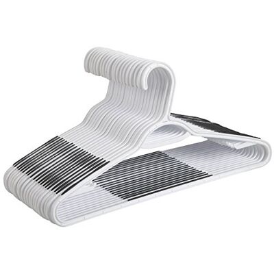Finnhomy 50 Pack Plastic Hangers, Clothes Hangers with Non-Slip Pads, Space Saving Easy Slide Organizer, Clothes Hanger for Bedroom Closet Wardrobe, Great for Shirts, Pants, Scarves Finnhomy 50 Pack Plastic Hangers, Clothes Hangers with Non-Slip Pads, Space Saving Easy Slide Organizer, Clothes Hanger for Bedroom Closet Wardrobe, Great for Shirts, Pants, Scarves
