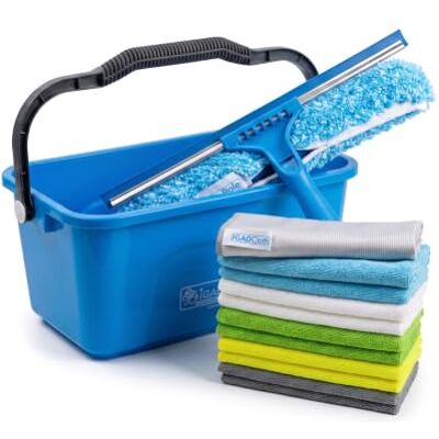 IGAD Pole 12L Window Cleaning Bucket Kit with 14" Squeegee & 10x Free Microfibre Cloths + 1 Special Glass Cloth – Professional Window Washing Set for Home, Car & Conservatory IGAD Pole 12L Window Cleaning Bucket Kit with 14" Squeegee & 10x Free Microfibre Cloths + 1 Special Glass Cloth – Professional Window Washing Set for Home, Car & Conservatory