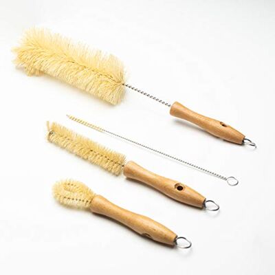 Gaia Guy Bottle Brush and Straw Cleaner Set (NO PLASTIC) Sisal Bristles, Wood Handles, Stainless Steel and Plant-Based Bristles (Plastic-Free) Gaia Guy Bottle Brush and Straw Cleaner Set (NO PLASTIC) Sisal Bristles, Wood Handles, Stainless Steel and Plant-Based Bristles (Plastic-Free)