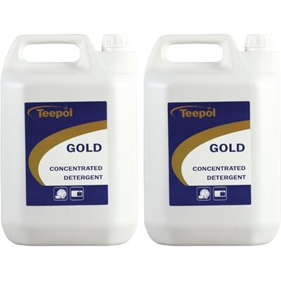 Teepol Gold Concentrated Detergent Dishwashing Liquid 2x5L Dish Soap & Floor Cleaner, Multi Surface Cleaner for Oil, Dirt, Grease Removal PH-Neutral Washing Up Liquid for Home & Business Teepol Gold Concentrated Detergent Dishwashing Liquid 2x5L Dish Soap & Floor Cleaner, Multi Surface Cleaner for Oil, Dirt, Grease Removal PH-Neutral Washing Up Liquid for Home & Business