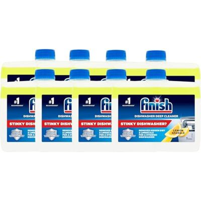 Finish Dual Action Dishwasher Cleaner Lemon Sparkle 250 ml (Pack of 8) Finish Dual Action Dishwasher Cleaner Lemon Sparkle 250 ml (Pack of 8)