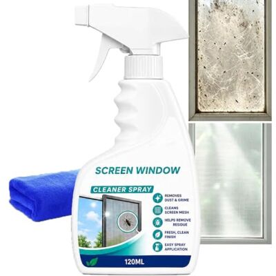 MLVONA Effective Window Screen & Mesh Cleaner Spray, Multi-Surface Outdoor and Window Screen Cleaner, Effortless Window Screen Cleaning Without Removal Cleaner Spray, Streak Free Glass Cleaner Spray (1pcs) MLVONA Effective Window Screen & Mesh Cleaner Spray, Multi-Surface Outdoor and Window Screen Cleaner, Effortless Window Screen Cleaning Without Removal Cleaner Spray, Streak Free Glass Cleaner Spray (1pcs)