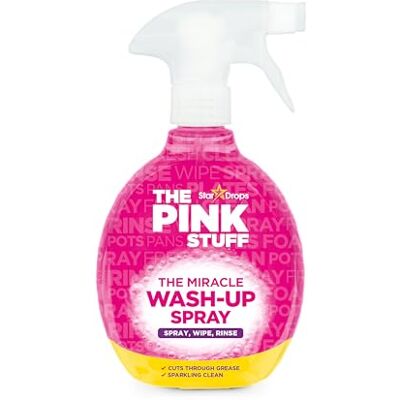 Stardrops The Pink Stuff Miracle Wash-Up Spray Fast Acting Foaming Washing Up Liquid for Dishes Pots Pans & Kitchen Surfaces Spray Wipe & Rinse Formula Cuts Grease & Leaves a Sparkling Clean Finish 500ml Stardrops The Pink Stuff Miracle Wash-Up Spray Fast Acting Foaming Washing Up Liquid for Dishes Pots Pans & Kitchen Surfaces Spray Wipe & Rinse Formula Cuts Grease & Leaves a Sparkling Clean Finish 500ml
