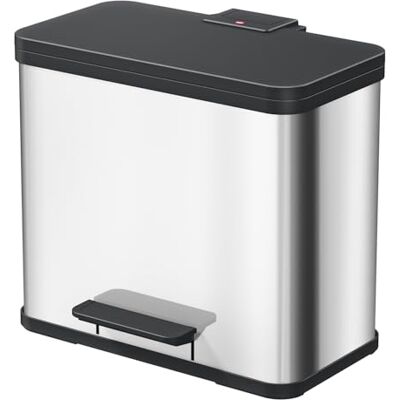 Hailo 0630-200 "Oeko Duo Plus L Pedal Waste Separator, Steel, Stainless Steel, 47 x 34 x 44 cm Hailo 0630-200 "Oeko Duo Plus L Pedal Waste Separator, Steel, Stainless Steel, 47 x 34 x 44 cm