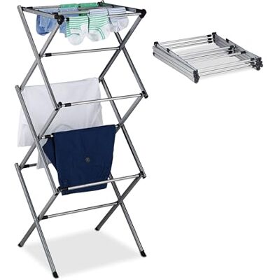 Relaxdays Tendedero Plegable - Space-Saving, Extensible, 11 Bars, Metal Relaxdays Tendedero Plegable - Space-Saving, Extensible, 11 Bars, Metal