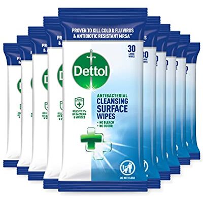 Dettol Anti Bacterial Surface Wipes 30s x 10 Dettol Anti Bacterial Surface Wipes 30s x 10