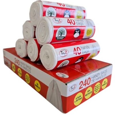 Tidyz - 240 Handy Bags with Tie Handles - Trash bags Tidyz - 240 Handy Bags with Tie Handles - Trash bags