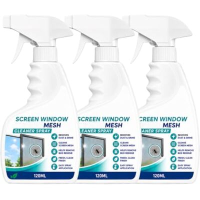 Plozvik Deep Clean Window Screen Cleaner Spray,Grime Residue-Free Mesh Cleaner (3PCS) Plozvik Deep Clean Window Screen Cleaner Spray,Grime Residue-Free Mesh Cleaner (3PCS)