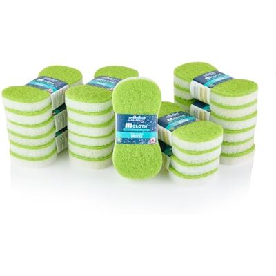 Minky Brites, 24 Pack, Non-Scratch, Anti-Bacterial and Anti-Grease Washing Up Sponge, Cleaning Products, Kitchen Sponge, Scourers, Green Minky Brites, 24 Pack, Non-Scratch, Anti-Bacterial and Anti-Grease Washing Up Sponge, Cleaning Products, Kitchen Sponge, Scourers, Green