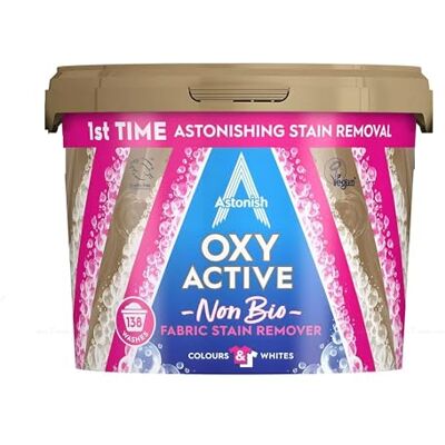 Astonish Oxy Active Non Bio Fabric Stain Remover Colours Whites Vegan Pack 3kg Astonish Oxy Active Non Bio Fabric Stain Remover Colours Whites Vegan Pack 3kg