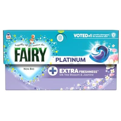 Fairy Platinum Silk Tree Blossom & Jasmine Laundry Pods, 30 Washes Fairy Platinum Silk Tree Blossom & Jasmine Laundry Pods, 30 Washes