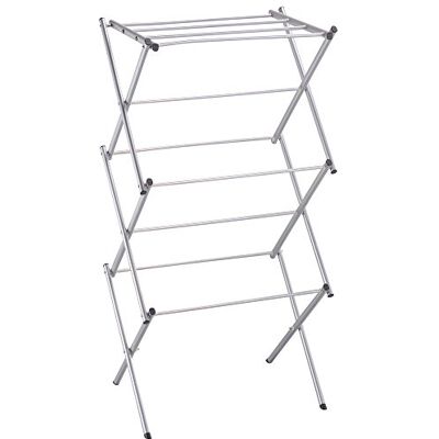 Home Vida Accordion Drying Rack 3-Tier X-Frame Clothes Airer with Foldable Metal Design, Indoor/Outdoor Use, Silver Home Vida Accordion Drying Rack 3-Tier X-Frame Clothes Airer with Foldable Metal Design, Indoor/Outdoor Use, Silver