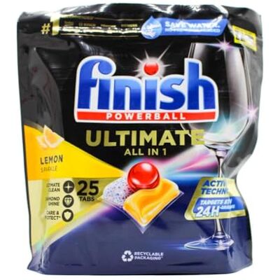 Finish Quantum Ultimate Dishwasher Tablets, Lemon, 25 Tablets Finish Quantum Ultimate Dishwasher Tablets, Lemon, 25 Tablets