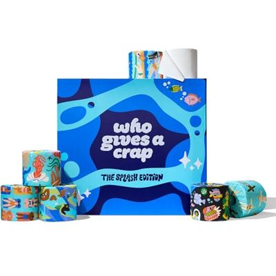 Who Gives A Crap – Splash Limited Edition Premium Bamboo, Twice as Long, Toilet Roll, Box of 48 (3-Ply, 370 Sheets) Luxuriously Soft, Strong, Sustainable, Biodegradable & Plastic-Free Who Gives A Crap – Splash Limited Edition Premium Bamboo, Twice as Long, Toilet Roll, Box of 48 (3-Ply, 370 Sheets) Luxuriously Soft, Strong, Sustainable, Biodegradable & Plastic-Free