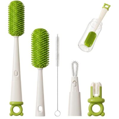 Awubsd Silicone Water Bottle Cleaning Brush & Straw Cleaner Kit Set 5-in-1 Detachable Bottle Brush Set with Silicone Head, Straw Brush, Gap Brush, Rim Cleaner and Pry Bar Awubsd Silicone Water Bottle Cleaning Brush & Straw Cleaner Kit Set 5-in-1 Detachable Bottle Brush Set with Silicone Head, Straw Brush, Gap Brush, Rim Cleaner and Pry Bar