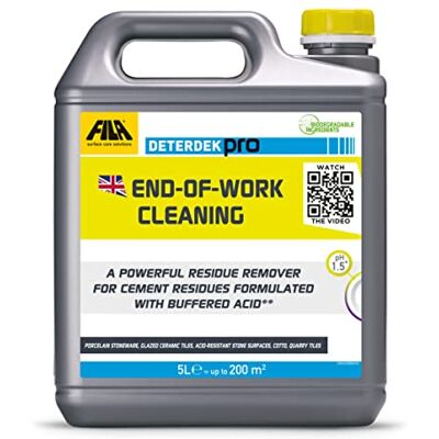 Care+ , DETERDEK PRO, Cement Remover and Brick Acid Cleaner, Efflorescence Remover, Strong Patio Cleaner, Ideal for Porcelain Tile, 5L Care+ , DETERDEK PRO, Cement Remover and Brick Acid Cleaner, Efflorescence Remover, Strong Patio Cleaner, Ideal for Porcelain Tile, 5L
