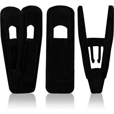 Tinfol Velvet Hangers 50pc Black Pants Hangers, Strong Finger Flocked Clips for Slim-line Clothes Tinfol Velvet Hangers 50pc Black Pants Hangers, Strong Finger Flocked Clips for Slim-line Clothes