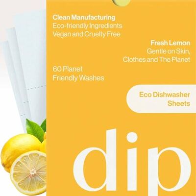 Dip Dishwasher Sheets Eco-Friendly Alternative to Dishwasher Tablets Plant-Powered Zero Waste Cleaning 60 Loads Dip Dishwasher Sheets Eco-Friendly Alternative to Dishwasher Tablets Plant-Powered Zero Waste Cleaning 60 Loads