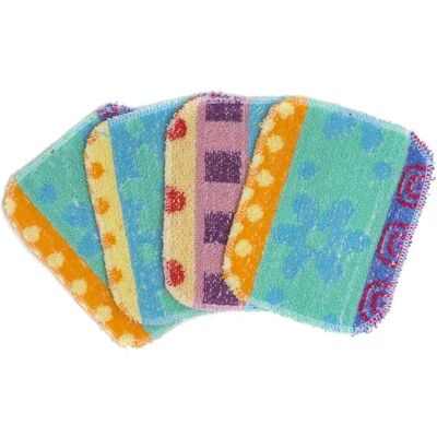 PaperlessKitchen Reusable Dish Scrubber Sponge Set Non-Scratch Scouring Pads & Scrubbing Cloths Made of Natural Organic Cotton Fibers with Food-Grade Hardener Coating for Kitchen, Bathroom & Household Cleaning (4) PaperlessKitchen Reusable Dish Scrubber Sponge Set Non-Scratch Scouring Pads & Scrubbing Cloths Made of Natural Organic Cotton Fibers with Food-Grade Hardener Coating for Kitchen, Bathroom & Household Cleaning (4)