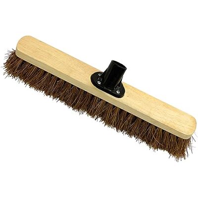 EDS 18” Garden Broom Head Only Outdoor Natural Bassine Hard Bristle Broom with Durable Support Bracket Yard Brush Heavy Duty Broom Outdoor Stiff Sweeping Yard (PACK OF 1) EDS 18” Garden Broom Head Only Outdoor Natural Bassine Hard Bristle Broom with Durable Support Bracket Yard Brush Heavy Duty Broom Outdoor Stiff Sweeping Yard (PACK OF 1)
