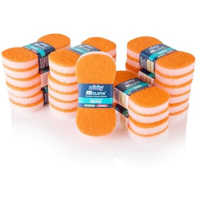 Minky Brites, 24 Pack, Non-Scratch, Anti-Bacterial and Anti-Grease Washing Up Sponge, Cleaning Products, Kitchen Sponge, Scourers, Orange Minky Brites, 24 Pack, Non-Scratch, Anti-Bacterial and Anti-Grease Washing Up Sponge, Cleaning Products, Kitchen Sponge, Scourers, Orange