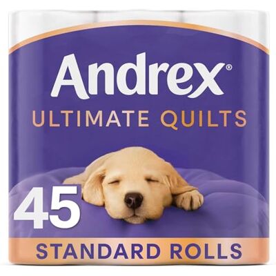 Andrex Quilts Toilet Roll Tissue Paper 45 Rolls Andrex Quilts Toilet Roll Tissue Paper 45 Rolls