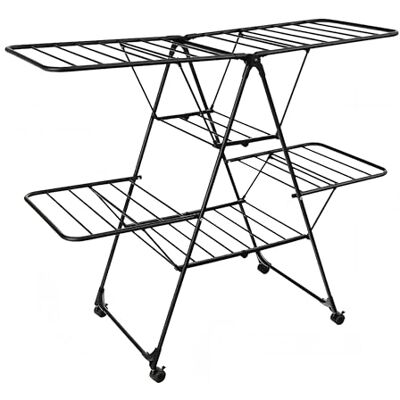 Hill's Hills Grand Family Mobile Airer – large capacity mobile drying rack, heavy‑duty build, Black Hill's Hills Grand Family Mobile Airer – large capacity mobile drying rack, heavy‑duty build, Black