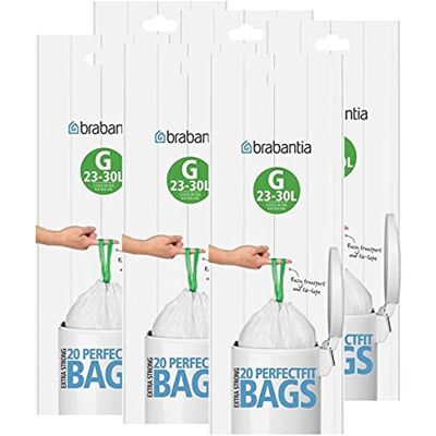 Brabantia PerfectFit G 30 Liter Bin Liners ~ 20 Ct Bags (Pack of 6) Brabantia PerfectFit G 30 Liter Bin Liners ~ 20 Ct Bags (Pack of 6)