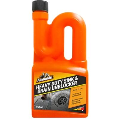 Armor All Heavy Duty Sink & Drain Unblocker 750 ml, Clears Blocked Drains, 2 Doses per Bottle Armor All Heavy Duty Sink & Drain Unblocker 750 ml, Clears Blocked Drains, 2 Doses per Bottle