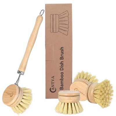 ANTYA Bamboo Washing Up Brush Soft Bristle, Non Toxic Dish Scrubbing Brush Compostable & Sustainable Bamboo Dish Brush With Handle For Dishes, Pots And Pans ANTYA Bamboo Washing Up Brush Soft Bristle, Non Toxic Dish Scrubbing Brush Compostable & Sustainable Bamboo Dish Brush With Handle For Dishes, Pots And Pans