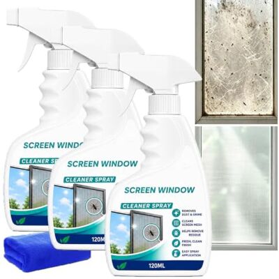 MLVONA Effective Window Screen & Mesh Cleaner Spray, Multi-Surface Outdoor and Window Screen Cleaner, Effortless Window Screen Cleaning Without Removal Cleaner Spray, Streak Free Glass Cleaner Spray (3pcs) MLVONA Effective Window Screen & Mesh Cleaner Spray, Multi-Surface Outdoor and Window Screen Cleaner, Effortless Window Screen Cleaning Without Removal Cleaner Spray, Streak Free Glass Cleaner Spray (3pcs)