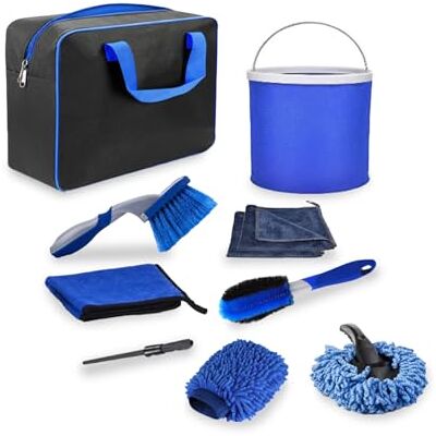 Avilia 16 Piece Car Wash Accessories Set for Interior and Exterior Cleaning with Cleaning Brush, Microfiber Cloths and Chenille Gloves, Easy to Use and for Professional Multipurpose Applications Avilia 16 Piece Car Wash Accessories Set for Interior and Exterior Cleaning with Cleaning Brush, Microfiber Cloths and Chenille Gloves, Easy to Use and for Professional Multipurpose Applications