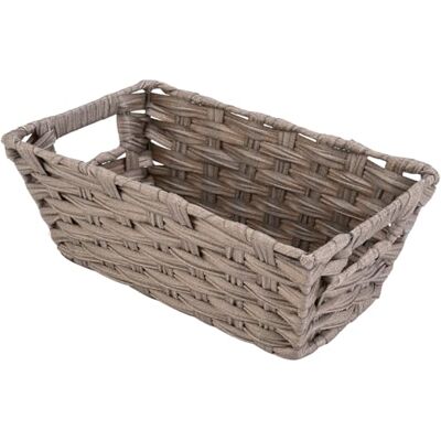 Whitmor Split Rattique Small Shelf Tote-Gray Wash Whitmor Split Rattique Small Shelf Tote-Gray Wash