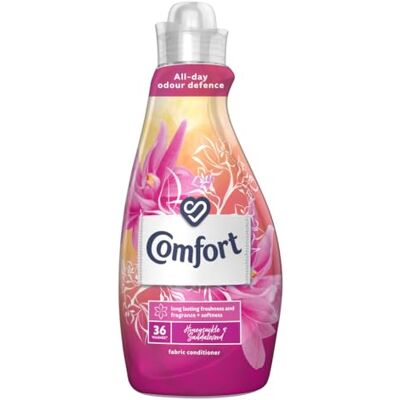Comfort Honeysuckle & Sandalwood all-day Odour Defence for Your Clothes Fabric Conditioner for Long Lasting Freshness and Fragrance + Softness 36 Wash 1.26 l, Pink Comfort Honeysuckle & Sandalwood all-day Odour Defence for Your Clothes Fabric Conditioner for Long Lasting Freshness and Fragrance + Softness 36 Wash 1.26 l, Pink