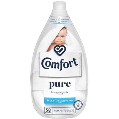 Comfort Pure Ultra Concentrated Fabric Conditioner 58 Washes, 870ml Comfort Pure Ultra Concentrated Fabric Conditioner 58 Washes, 870ml