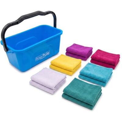 IGAD Pole Window Cleaning Bucket 12l + Free Microfibre Cleaning Cloths Set, 12 pcs Cleaning Cloths IGAD Pole Window Cleaning Bucket 12l + Free Microfibre Cleaning Cloths Set, 12 pcs Cleaning Cloths