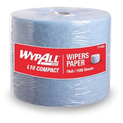 Wypall Extra Wiper Roll L10 7140, 1-Ply, High Absorbent, Airflex Technology, Blue Paper Wipers for Light-Duty Cleaning, Large Roll Format, 1 Roll x 1,500 Sheets Wypall Extra Wiper Roll L10 7140, 1-Ply, High Absorbent, Airflex Technology, Blue Paper Wipers for Light-Duty Cleaning, Large Roll Format, 1 Roll x 1,500 Sheets