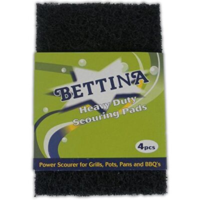 Bettina 4 Pack Heavy Duty Scourer Pad Cleaning Wash Scouring Scrubbing BBQ Pots Pans Bettina 4 Pack Heavy Duty Scourer Pad Cleaning Wash Scouring Scrubbing BBQ Pots Pans