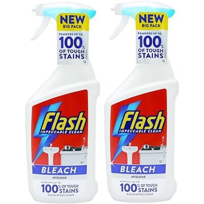 FLASH Multi Purpose Bleach Spray Cleaner 2 x 800mL FLASH Multi Purpose Bleach Spray Cleaner 2 x 800mL