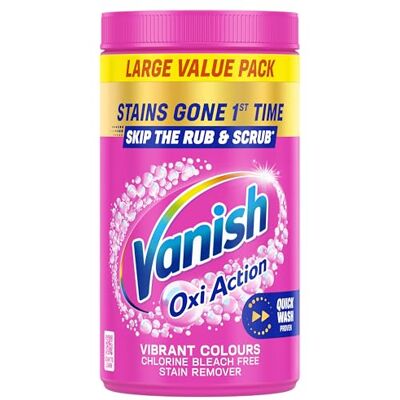 Vanish Gold Oxi Action Stain Remover Powder for clothes, 1.41kg, No Pre-Treat Needed, Safe on Colours & Whites Vanish Gold Oxi Action Stain Remover Powder for clothes, 1.41kg, No Pre-Treat Needed, Safe on Colours & Whites