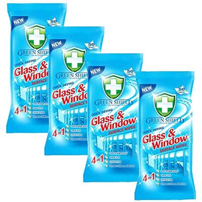 Greenshield Green Shield Glass and Window Surface Wipes 4 Packs of 70 = 280 Wipes Greenshield Green Shield Glass and Window Surface Wipes 4 Packs of 70 = 280 Wipes