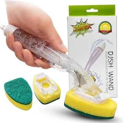 Topest Dish Washing up Brush Sponge Bundle Replaceable Sponge Soap Dispensing Handle Plus 2X Heavy Duty Sponge Refills Topest Dish Washing up Brush Sponge Bundle Replaceable Sponge Soap Dispensing Handle Plus 2X Heavy Duty Sponge Refills