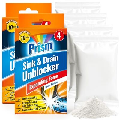 SOL 200g Drain & Sink Unblocker Cleaning Powder – Fast-Acting Expanding Foam Cleaner for Kitchen Shower, Bath, Plugholes – Pre-Measured, No Mess Formula for Hair, Grease & Bad Odour Smell Removal (8x25g) SOL 200g Drain & Sink Unblocker Cleaning Powder – Fast-Acting Expanding Foam Cleaner for Kitchen Shower, Bath, Plugholes – Pre-Measured, No Mess Formula for Hair, Grease & Bad Odour Smell Removal (8x25g)