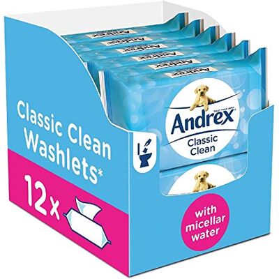 Andrex ndrex Washlets Flushable Toilet Tissue Wipes 12 Packs (36 Per Pack, Total 432) by Andrex ndrex Washlets Flushable Toilet Tissue Wipes 12 Packs (36 Per Pack, Total 432) by