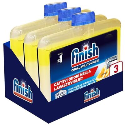 Finish Dishwasher Curalaviglie, Dishwasher Additive, 3 Products 250 ml, Lemon Wash Care Finish Dishwasher Curalaviglie, Dishwasher Additive, 3 Products 250 ml, Lemon Wash Care