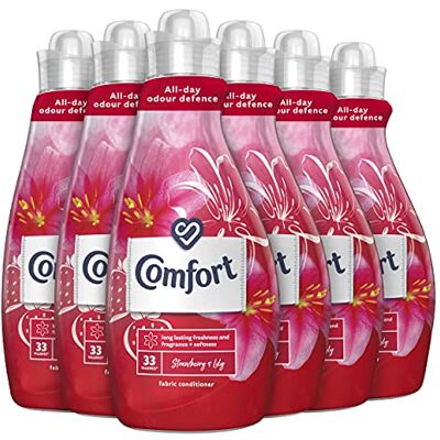 Comfort Creations Strawberry & Lily with Stay Fresh technology Fabric Conditioner pack of 6 (198 washes in total) for 100 days of freshness + fragrance* 33 Wash 1.16 l Comfort Creations Strawberry & Lily with Stay Fresh technology Fabric Conditioner pack of 6 (198 washes in total) for 100 days of freshness + fragrance* 33 Wash 1.16 l