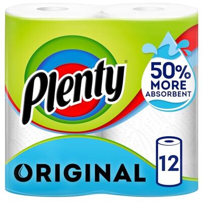 PLENTY Original Kitchen Roll, 12 Rolls, Kitchen Towel, Kitchen Tissue PLENTY Original Kitchen Roll, 12 Rolls, Kitchen Towel, Kitchen Tissue